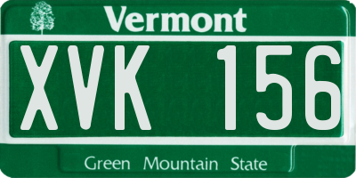 VT license plate XVK156
