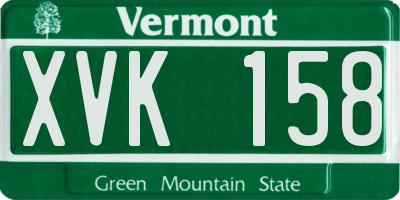 VT license plate XVK158