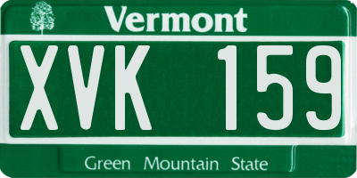 VT license plate XVK159