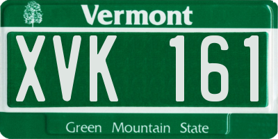 VT license plate XVK161