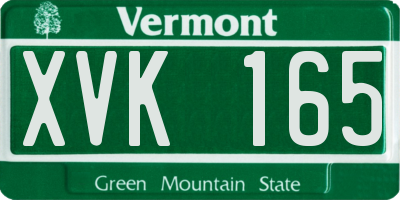 VT license plate XVK165