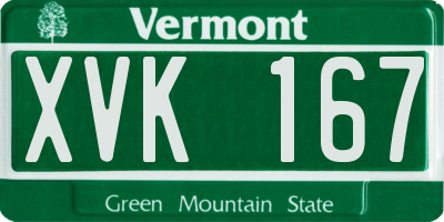 VT license plate XVK167