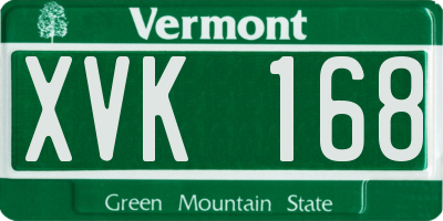 VT license plate XVK168