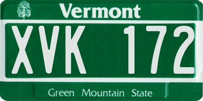 VT license plate XVK172