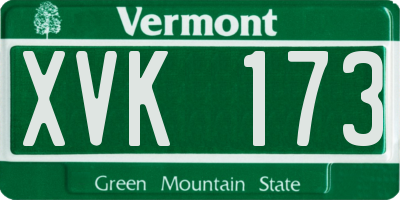 VT license plate XVK173
