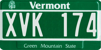 VT license plate XVK174