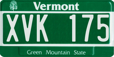 VT license plate XVK175