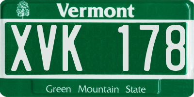 VT license plate XVK178