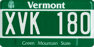VT license plate XVK180