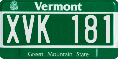 VT license plate XVK181