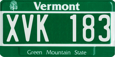 VT license plate XVK183