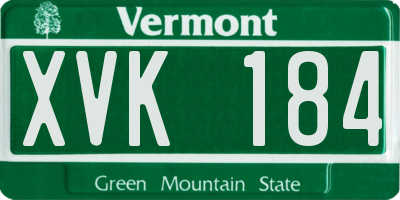 VT license plate XVK184