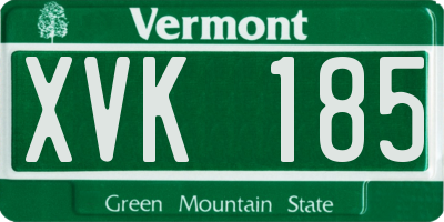 VT license plate XVK185