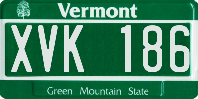 VT license plate XVK186