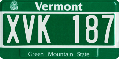 VT license plate XVK187
