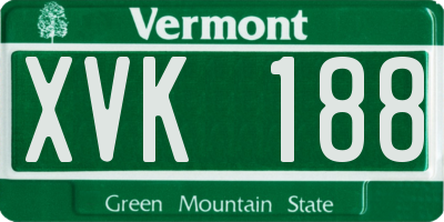 VT license plate XVK188