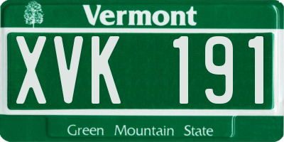 VT license plate XVK191