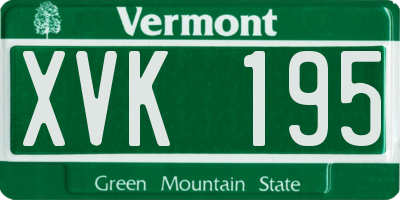 VT license plate XVK195