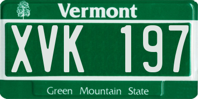 VT license plate XVK197