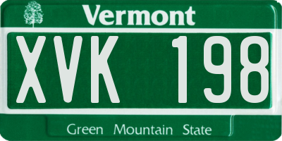 VT license plate XVK198