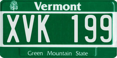 VT license plate XVK199
