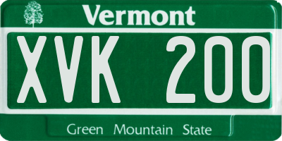 VT license plate XVK200