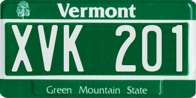 VT license plate XVK201