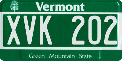 VT license plate XVK202