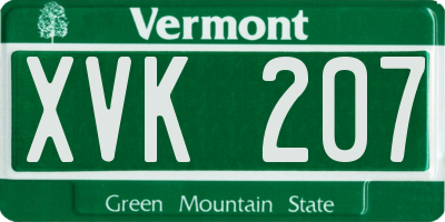VT license plate XVK207