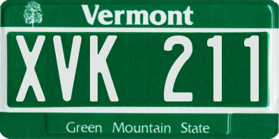 VT license plate XVK211