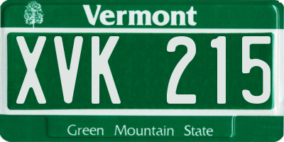 VT license plate XVK215