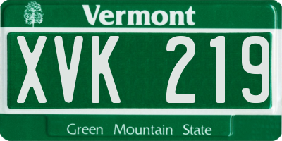 VT license plate XVK219
