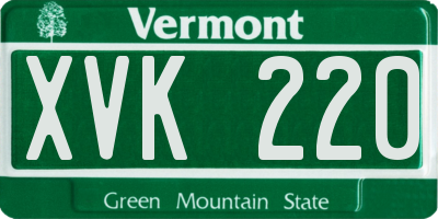 VT license plate XVK220