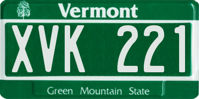 VT license plate XVK221