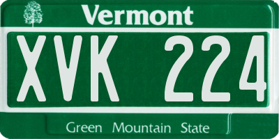 VT license plate XVK224