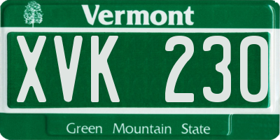 VT license plate XVK230