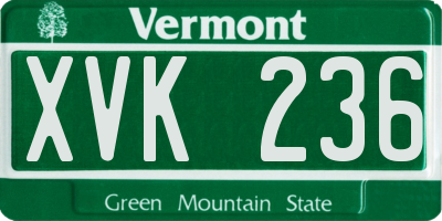 VT license plate XVK236
