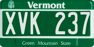 VT license plate XVK237
