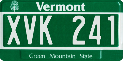 VT license plate XVK241