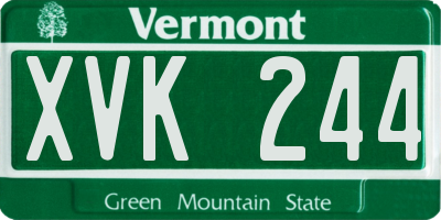 VT license plate XVK244