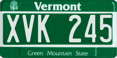 VT license plate XVK245
