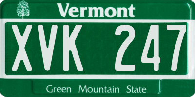 VT license plate XVK247