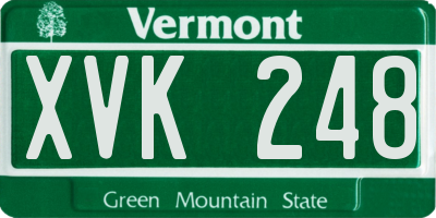 VT license plate XVK248