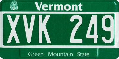 VT license plate XVK249