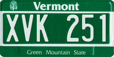 VT license plate XVK251