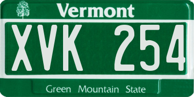 VT license plate XVK254