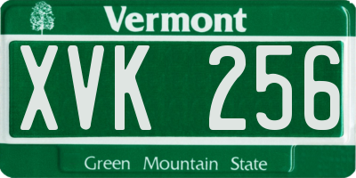 VT license plate XVK256