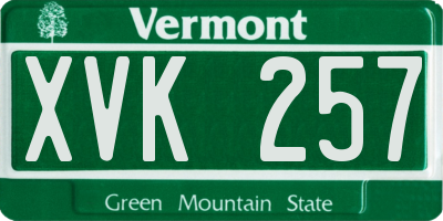 VT license plate XVK257
