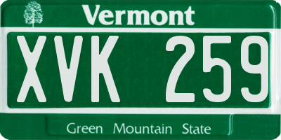 VT license plate XVK259