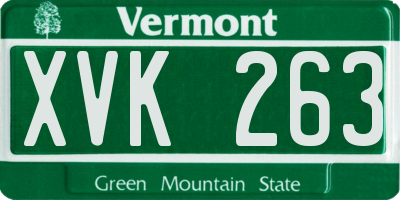 VT license plate XVK263